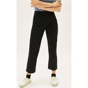 Everlane The Straight Leg Crop Pant Utility Black Women's Size 0